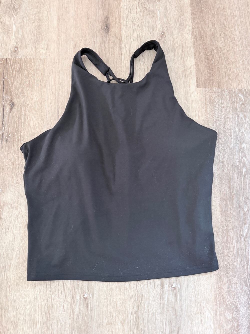 NWT Fabletics Black High Neck Cropped Tank Top